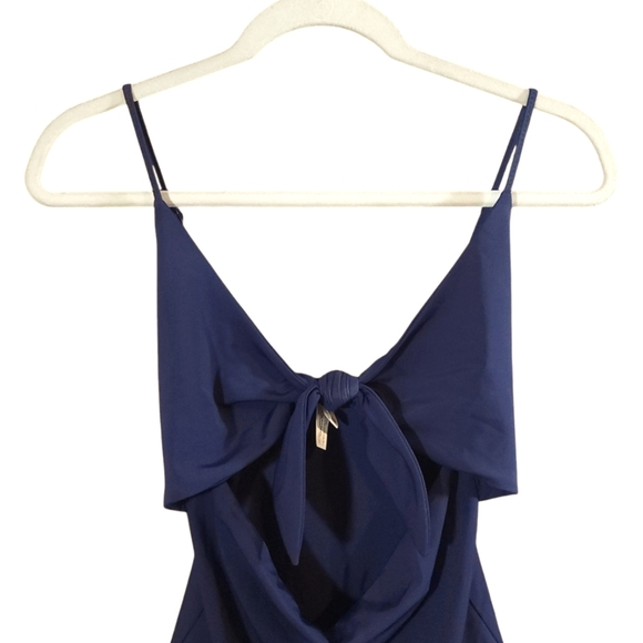 Wilfred Aritzia Noé Bodysuit Knotted Cut-out 1-piece Swimsuit in Navy Women's L - Picture 5 of 8